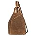 Produktbild STILORD 'Minou' Leder Sling Bag Damen 2-in-1 Rucksack Handtasche Umhängetasche Vintage Henkeltasche Ledertasche Echtleder, Farbe:bergamo - braun