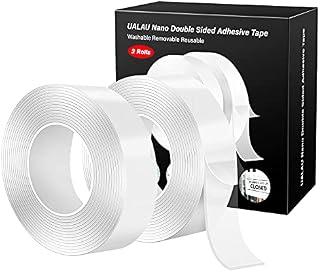 UALAU Doube Sided Tape Heavy Duty (33FT), Multipurpose Mounting Tape Removable Adhesive Reusable Strong Sticky for Desktop Wall Poster Carpet Car Decor Home Office