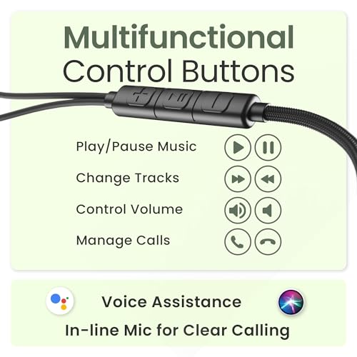 Image of Ambrane Type-C Wired in-Ear Earphones with Mic & Control Buttons | 10 mm Dynamic Drivers | Clear Calls & Boosted Bass | Long 1.2 m Cable | Compatible with Type-C Phones & Tablets, iPhone