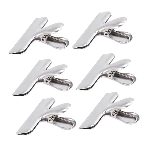 BESTonZON 6pezzi Clip Acciaio Inossidabile Per Sacchetti Da Chiusura Ermetica Per Alimenti e Snack Per Conservazione Di Patatine Pane