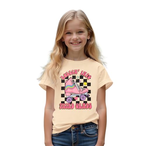 Image of First Day of School Outfit for Girl Rollin Into First Second Third Grade Shirt 1st 2nd 3rd Back to School T-Shirt Top