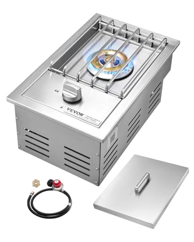 Comparison: Best Single Gas Burner 10 VEVOR Single Grilling Side Burner, 15,000BTU Liquid Propane Side Burner for Outdoor Kitchen, Convertible to Natural Gas, 304 Stainless Steel Built-in Single Grill Burners for BBQ Grill Island