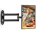 Alrhipvm Wall Mount for Echo Show 21, Echo Show 15 Wall Mounting Bracket Swivel Rotation Extension Tilt, Max VESA 100x100mm Hold up to 33lbs, Black