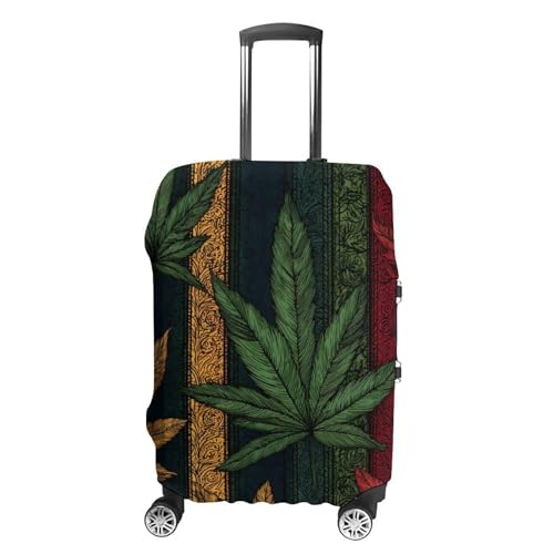 Rastafarian Weed1 Leaf Luggage Covers Washable Travel Suitcase Cover Elastic Baggage Protector