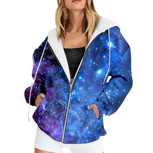 Sweat à capuche zippé homme femme ample veste polaire imprimé mode