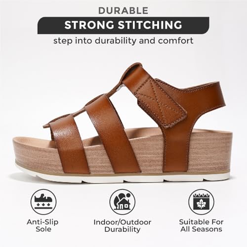 Project Cloud Platform Sandals Women - Comfortable Memory Foam Insole Ladies Wedges - Non Slip & Lightweight Strap Wedge Sandals for Women 2025 (Phased)3