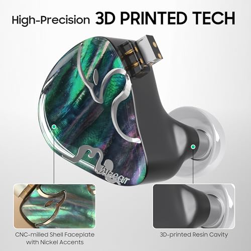 Image of HiFiGo IEMs Juzear x Z Reviews Defiant in Ear Monitor, 1DD +3BA Hybrid Drivers Earphone, HiFi Wired Gaming IEM Earbuds with Detachable Cable for Musician Audiophile Gamer (Rainbow)