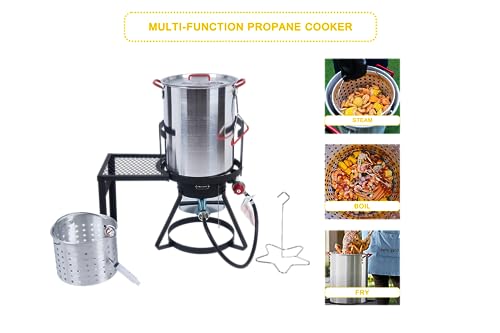 Fire Riot HTK300 30Qt Turkey Fryer With Basket, Outdoor Propane Deep Fryers Burner Stand thumb #8