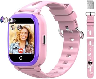FEKIDO Wonlex 4G Kids Smartwatch GPS Tracking(SIM Card Include), 1.4 Inch Phone Watch for Girls and Boys with SOS, Camera, Video Calling, Music, Pedometer, Birthday Gift for 4-12 …