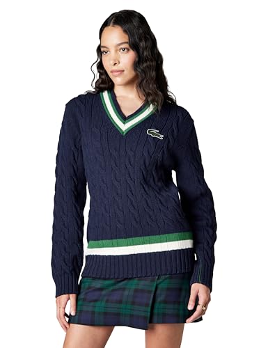 Image of Lacoste Men's Striped Wool Cable Knit Sweater