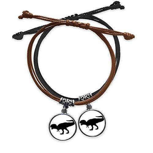 Bracelet cuir double dinosaure fossile féroce bijoux de couple et amoureux tendance