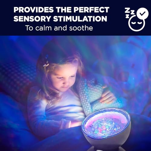 Bright Autism Calming Sensory Sea Lamp - Night Light Projector for Kids, 7 Light Modes, Color Changing Music Player, Nature Relaxation Sounds - Image 7
