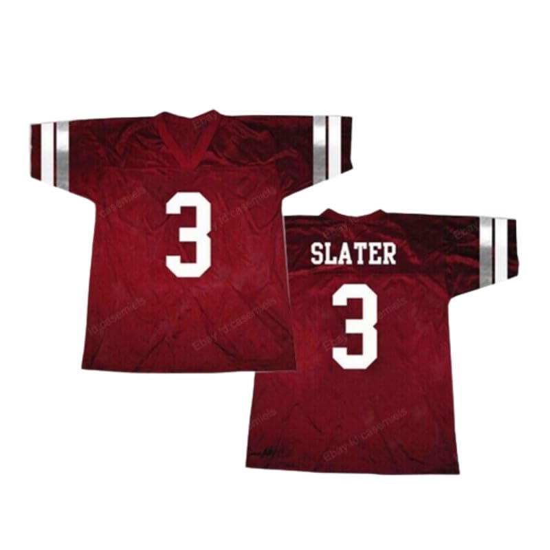 Saved AC Slater #3 Bayside Football Jersey Maroon Sewn