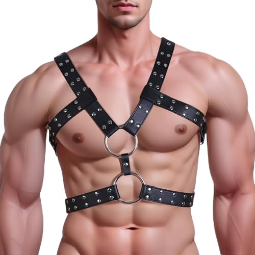 Sexy Unterwäsche für Männer, Harness Herren, Gay Unterwäsche Herren, Leder Harness Männer, Schwarz, Festival Rave Outfit, Fetisch Erotisch Harness, Gay Unterwäsche