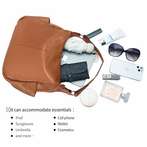 Genuine Leather Purses for Women Hobo Crossbody Bags Casual Work Shoulder Bag with Adjustable Strap4