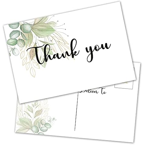 Baby shower Party Thank You Cards Postcard, Greenery Postcard, Decorations, Supplies - 25 Cards Per Pack (bbgx-027) Cover