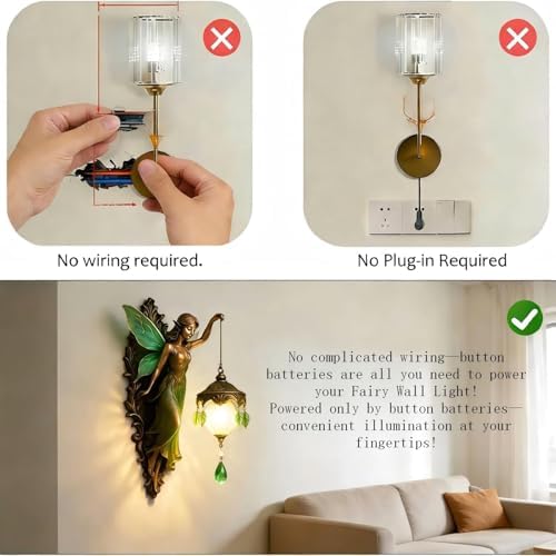 A Beautifully Designed Vintage Wall Lamp, Featuring Fairy Wings Wall Lamp, Creating a Soft and Dreamy Atmosphere, Vintage Style Bedroom Hotel Restaurant Decorative Walls - 2