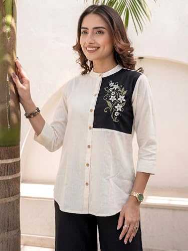 Image of TOPLOT Embroidery Cotton Kurta Set for Woman || Co ord Set for Women Stylish (5239)