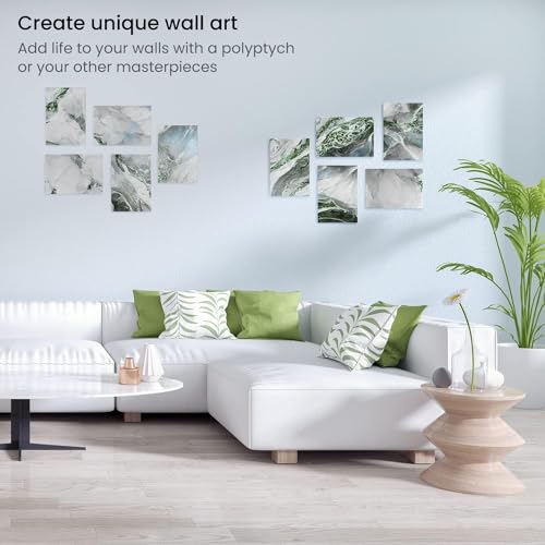 ARTEZA Premium Canvas Boards for Painting, 5 x 7, 8 x 10, 9 x 12, 11 x 14 Inches, Multipack of 28, White Canvas for Acrylic, Oil and Gouache Painting