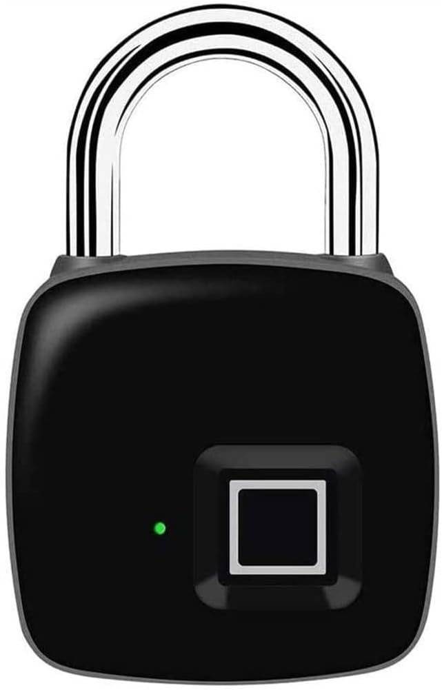 TOEWOE Fingerprint Padlock, Smart Padlock, Weatherproof Outdoor Lock, Biometric Lock, USB Rechargeable, Suitable for Gym, Handbags, Locker, Bike