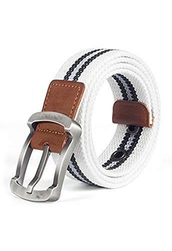 Flygo Men's Juniors Casual Braided Canvas Woven Fabric Belt