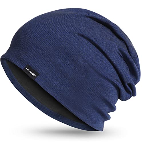 HASAGEI Bonnet d'hiver pour homme et femme - Bonnet long - Respirant - Chaud - Pour le travail, la course, le jogging, les loisirs, la randonnée, le shopping, les fêtes, la marche, bleu Cover