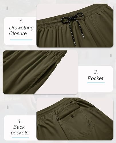 Image of Gleeease 5inch Mens Swim Trunks: 2 in 1 with Compression Liner Lined Soft Stretch Quick Dry Solid Pockets Drawstring Beach