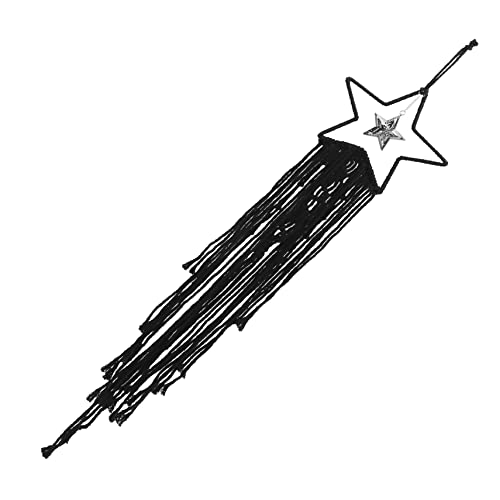 BESPORTBLE Star Hanging Cloth Hanging Dream Catcher Baby Nursery Decor Moon Decor Window Trim Baby Room Decor Black Decor Miniature Roof Scroll to Weave Mural Cotton Thread Girl