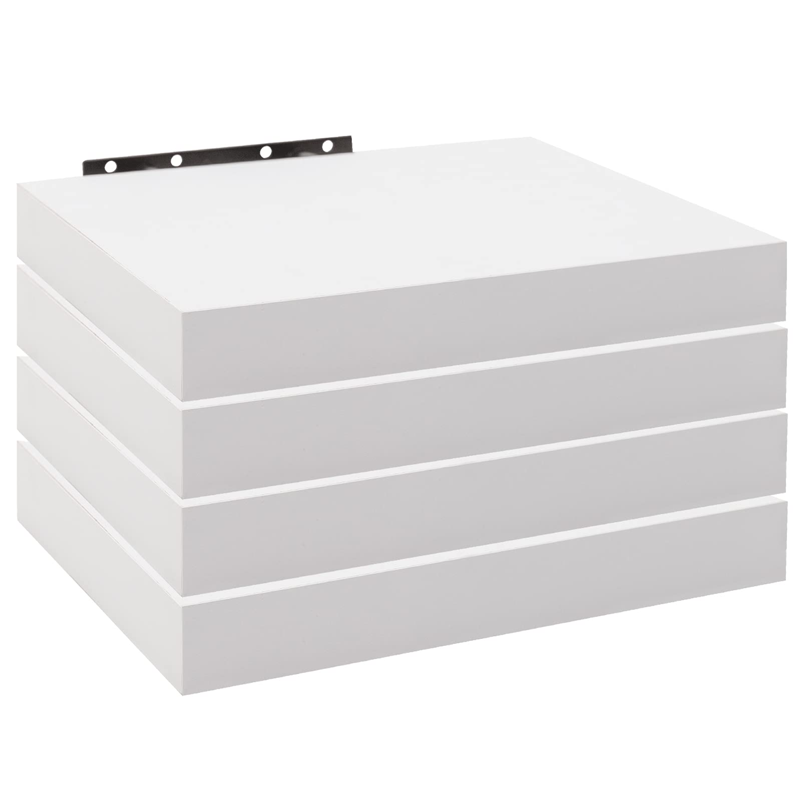 WOLTU Wandregal 4 Stück Set Wandboard Bücherregal Regale für Deko Wandablagen aus MDF Holz,Hängeregal Weiss,25x22.9x3.8cm,RG9365ws-4