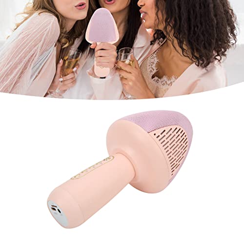 Microfone portátil para máquina de karaokê, áudio festa visual karaokê microfone sem fio metal elimi