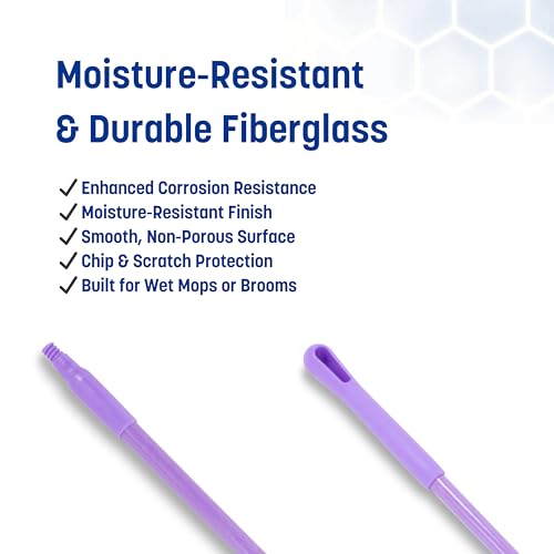 Image of SPARTA 48 inch Fiberglass Replacement Handle with 3 /4 inch Acme Thread Tip, Polyester Veil Reinforced, Hanging Cap, Commercial Cleaning, Purple