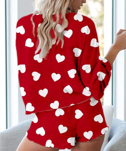 Image of Roshop Halloween Pajama Women's Pumpkin Matching Top & Shorts Loungewear Set