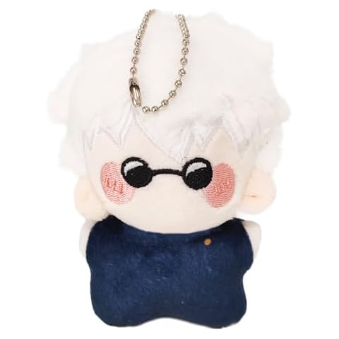 Shqncoh Anime Satoru Gojo Plush Pendant Keychain Casual Look Chibi Style Soft Cute Accessories Hanging Ornaments for Bag Collectible Halloween Cover