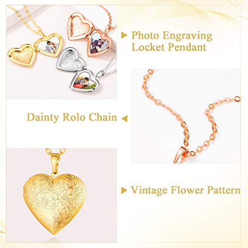 Custom4U Photo Locket Neckalce Customizable Heart Necklaces With Picture Custom Gold Heart Chain Memory Jewelry For Women #TOP4