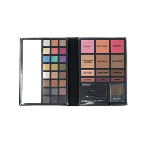 Profusion Cosmetics - Face - Professional Eyeshadow Lip Gloss Blush Highlighter Bronzer Eyebrow Wax Eyebrow Powder Eyeliner Pencil Brushes Included Makeup Set #TOP1