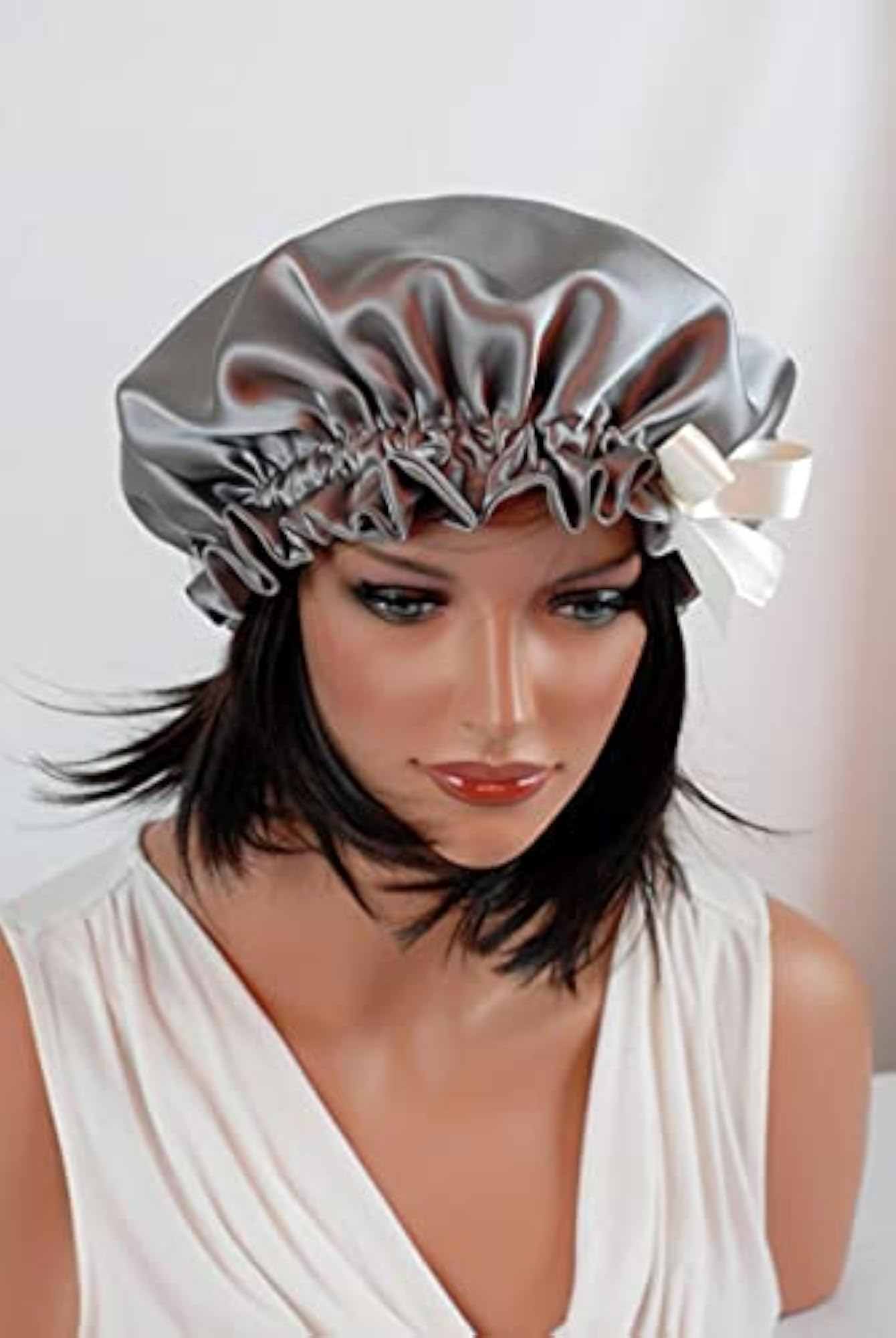 Adjustable Satin Sleep Cap for Women, Double Layered