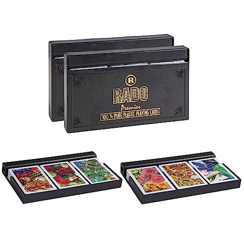 Image of RADO Switzerland Premier Plastic Playing Cards (Set Of 6), Bridge Size, Multicolor Cards Packed In Three Piece Pvc Containers, Cards For All Ages Used For Card Games, Poker And Rummy