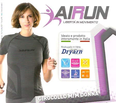 Maglia Termica da Donna, Mezza Manica, Girocollo, Ideata e Prodotta Intramente in Italia, Traspirante, Protegge dagli Sbalzi Termici