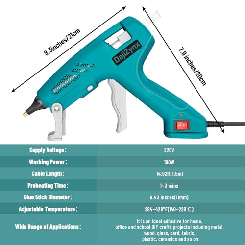 DajiZynx 100W Hot Glue Gun Kit with 30 Glue Sticks - Heavy Duty Fast Heating Glue Gun for DIY Crafts, Home Repairs, Woodworking, and Arts - Professional-Grade Tool for Crafters, Artists, and DIYers - Image 3
