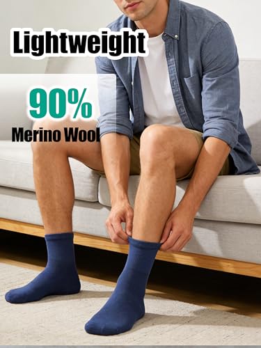 Image of Merino Wool Ankle Socks, Men's Women's 90% Wool Athletic Thin Running Moisture Wicking Socks, 3 Pairs