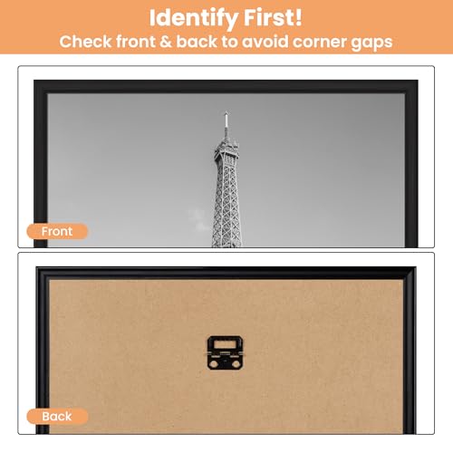 upsimples 18x24 Picture Frame Black 3 Pack, Scratch-Proof Poster Frames 18 x 24 for Photo Gallery - Slide-In Strips, Horizontal or Vertical Wall Mounting