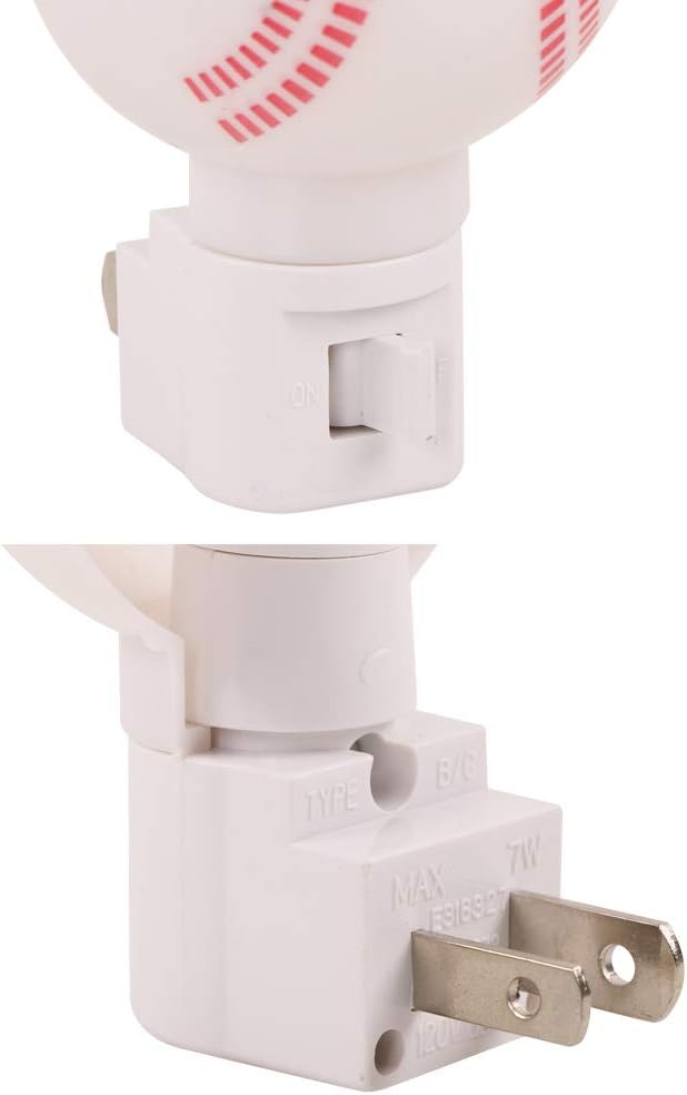 2 Pack Warm White - Upgraded Version LED Plug-in Night Light for Kids - Baseball Shaped Lamp Take Good Care Children Sleep