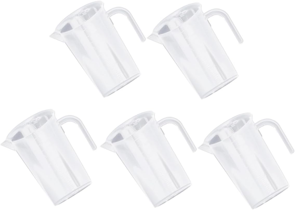 NUOBESTY 5pcs Plastic Measuring Cups with Graduated Scale 500ml Kitchen Baking Measuring Jugs Heat-resistant Pp Cups for Liquid and Dry Ingredients
