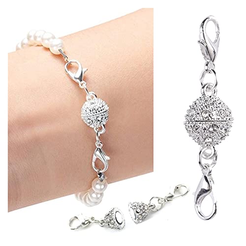 Bellay 3Pcs Crystal Clasp Buckles For Bracelet Diy Necklace Two-Head Clasps For Necklaces Bracelets Connecting 10Mm (Color : Gold-01, Size : 43Mm) #TOP2