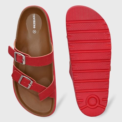 Image of Centrino Women's Berkin-Style Slip-On Sandals | Open Toe Design | Soft PU Footbed | Lightweight & Comfortable | Arch Support | On-Grip Sole | Casual Outdoor Wear (9228)