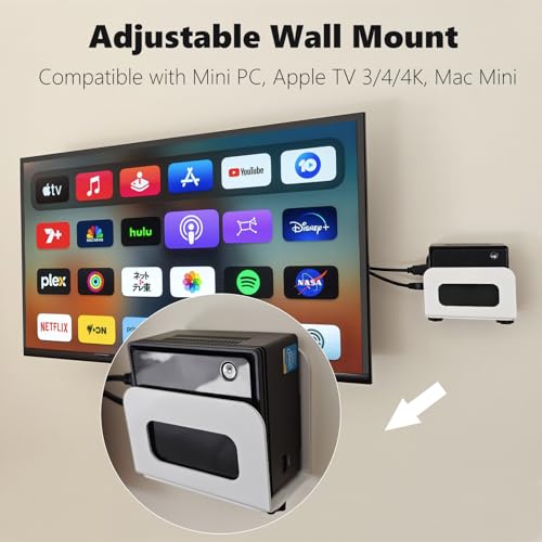 Adjustable Cable Box Wall Mount Or VESA Mount Behind The Monitor, for Mac mini,Switch,Roku,Mini PC,Routers, DVD Players, Streaming Media Player and More (Thickened Metal) by Gmailmall - Used condition - Image 3