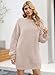 Meenew Women's Crewneck Loose Pullover Sweater Dress Baggy Sleeve Apricot S