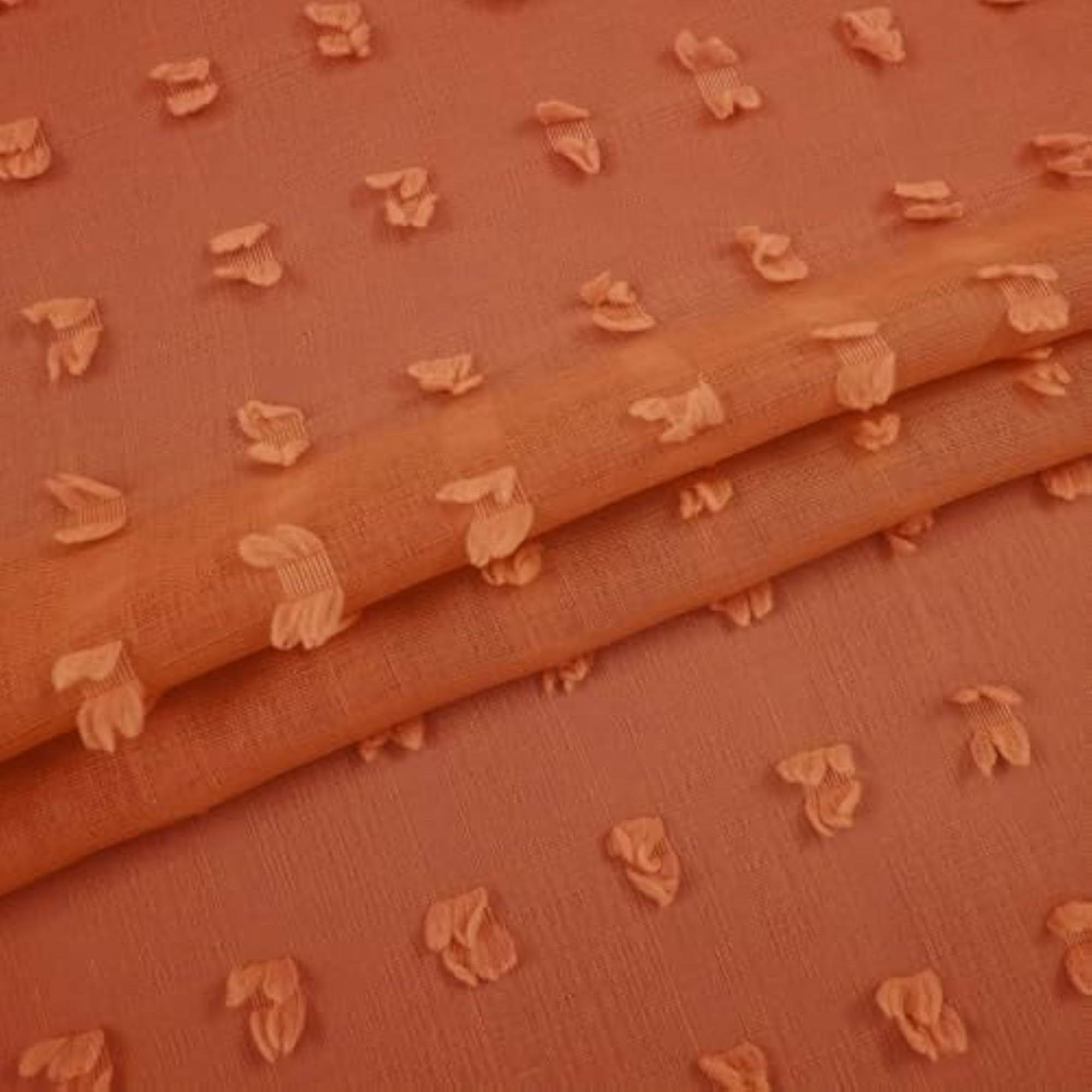 Terracotta Boho Curtains for Bedroom, Sheer 2 Panels