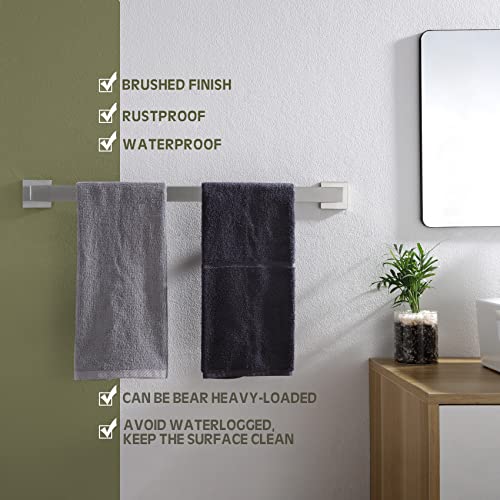 Image of KOKOSIRI 24-Inch Single Towel Bar, Bathroom Kitchen Towel Holder, Wall Mounted SUS304 Stainless Steel Towel Rack, Brushed Nickel, B4003BR-L24