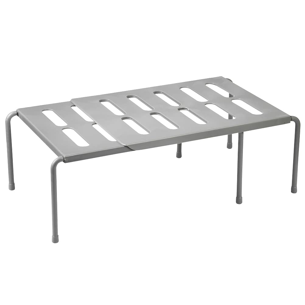 NA Expandable Cupboard Shelf 36-69cm Multi-Function Kitchen Shelf Organiser Kitchen Storage Rack Retractable Cabinet Shelf Organisers for Bathroom, Kitchen, Makeup Storage, Desk (Gray)